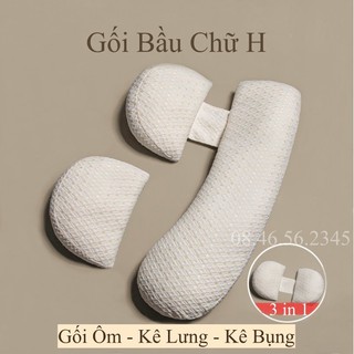 Gối Bà Bầu Chữ H, Kê Bụng Bầu, Đỡ Lưng, Kết Hợp Gối Ôm Cao Cấp