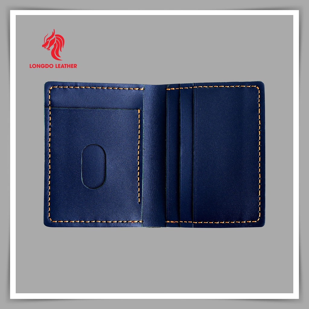 Ví da đứng nam cao cấp da bò thật - Bảo hành 5 năm - Hàng chính hãng thương hiệu Longdo Leather - BD04