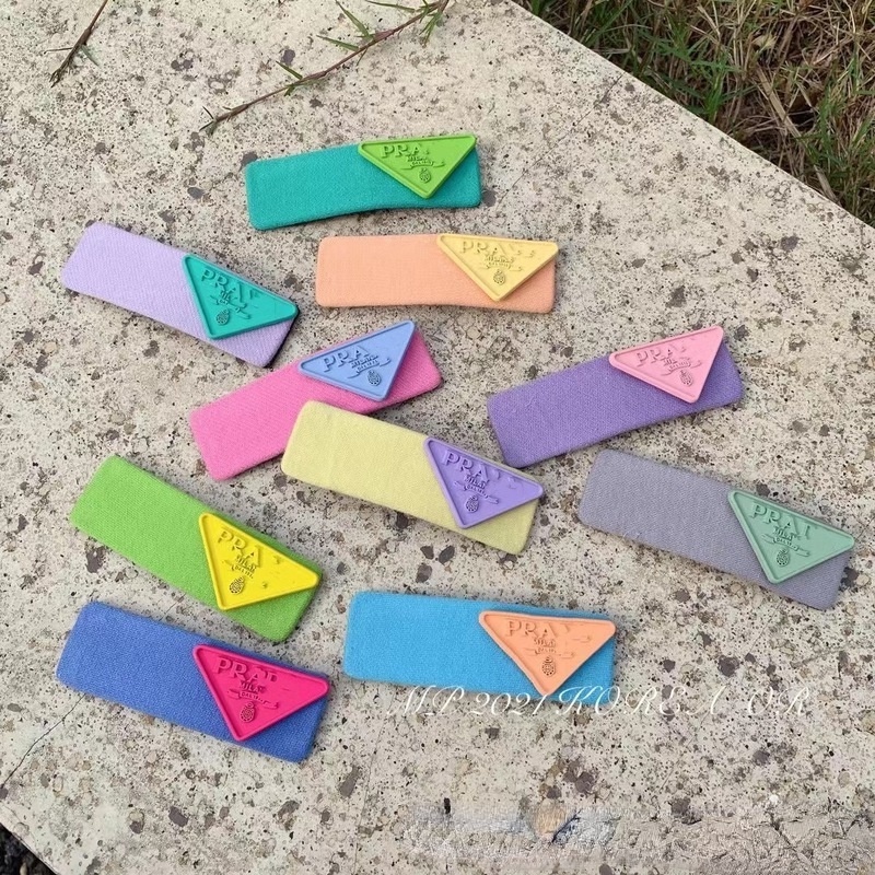 Kẹp tóc vải hình tam giác màu sắc ngọt ngào đáng yêu cho nữ