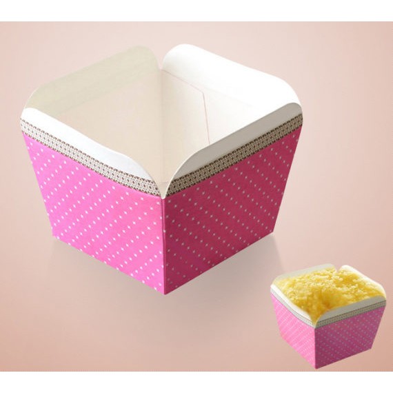 Ly Giấy Cupcake Vuông 100 Cái-Giao Họa Tiết Và Màu Ngẫu Nhiên