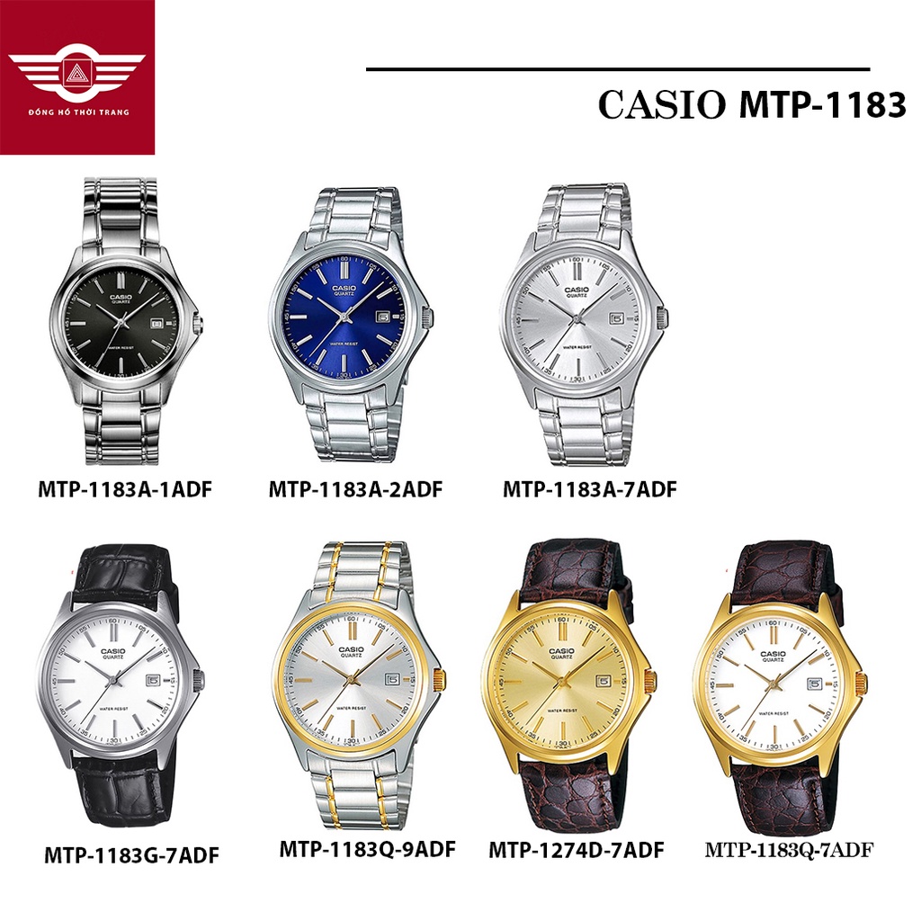 [FREESHIP] Đồng hồ nam dây da Casio chính hãng Anh Khuê MTP-1183 (7 màu sắc)