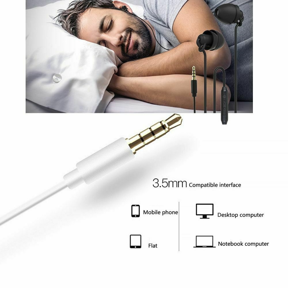 Tai Nghe Nhét Tai Jack 3.5mm Chất Liệu Silicon Mềm Chống Ồn Tích Hợp Mic Tiện Dụng Cho Điện Thoại