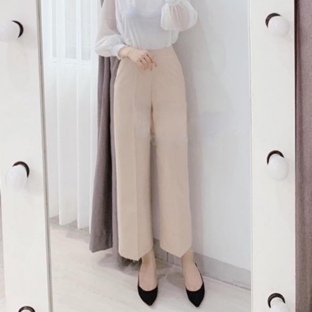 Quần culottes khoá sườn chất tuyết mưa