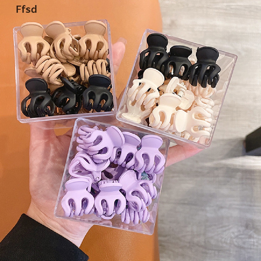 Bộ 10 Kẹp Tóc Mini Bằng Nhựa Nhám Chống Chảy Xệ Dễ Thương