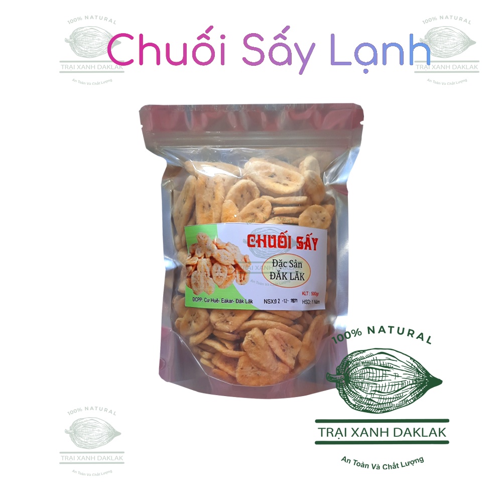 Chuối sứ sấy lạnh không dầu, Không Phụ Gia, không mỡ phù hợp với người ăn kiêng, 500g/250g