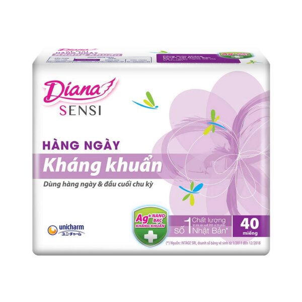 Bộ 3 Gói Băng Vệ Sinh Diana Sensi Hằng Ngày Kháng Khuẩn 40