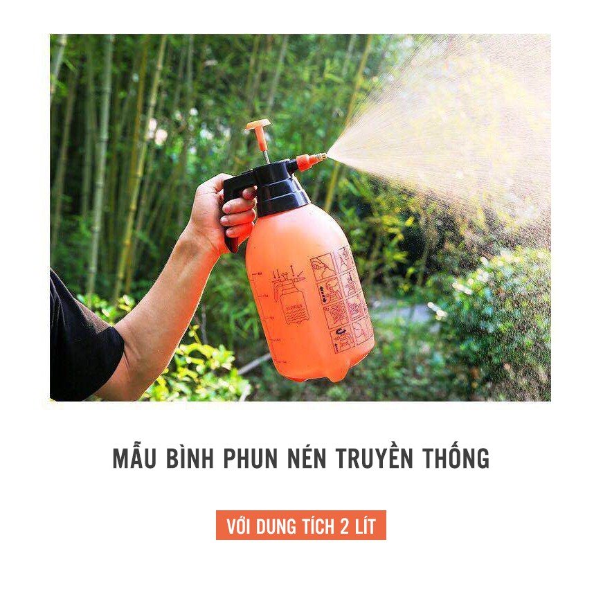 Bình xịt phun sương tưới cây cao cấp 2L - Bình áp suất nén khí mẫu mới