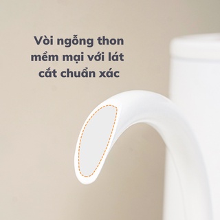 Ấm rót cà phê vòi ngỗng pha pour over, drip cán gỗ