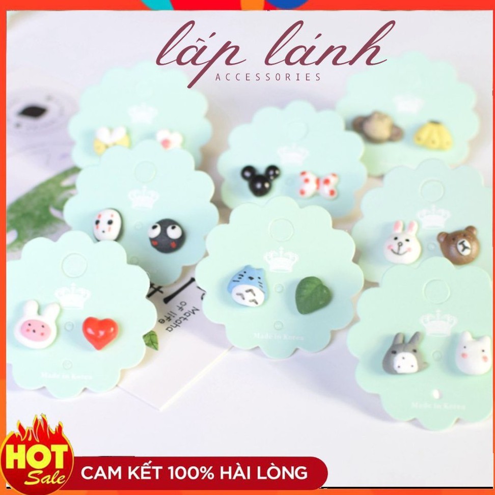 [CÓ SẴN] BÔNG TAI KHUYÊN TAI GỐM SỨ HÌNH TIM, VÔ DIỆN ĐỦ MÀU THỜI TRANG DỄ THƯƠNG 214BTS02