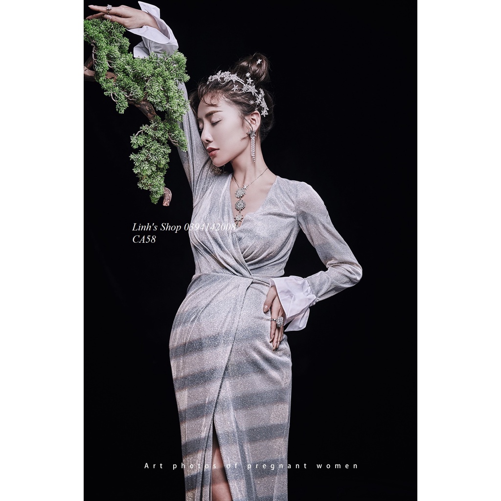 Đầm Bầu Váy Bầu Chụp Ảnh Nghệ Thuật Ôm Body Sang Chảnh CA58
