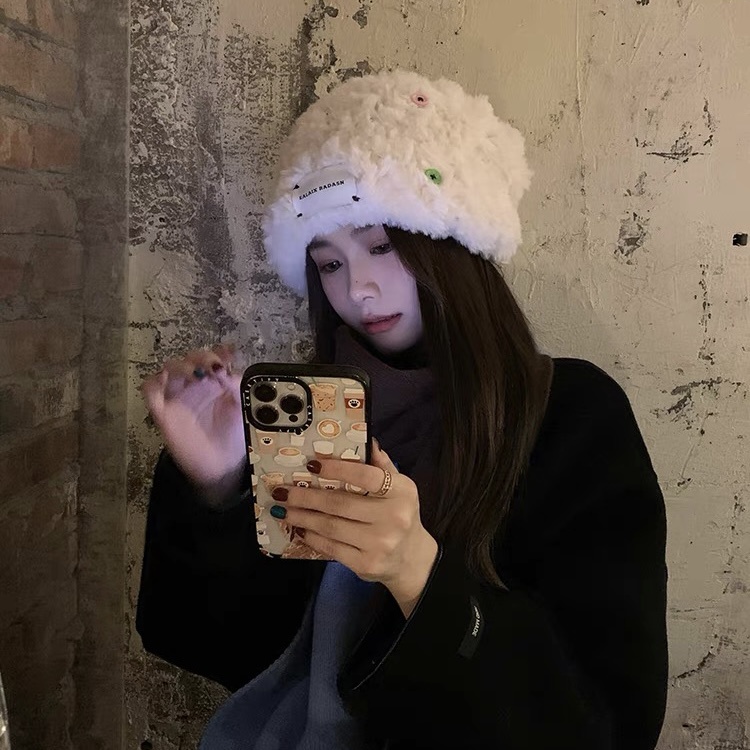 Mũ xô MG STUDIO sang trọng phối nút 2 màu dễ thương