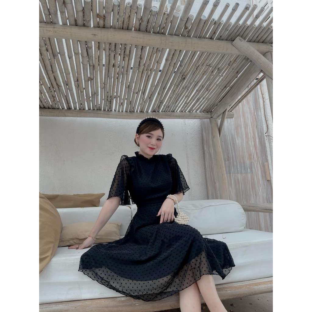 ĐẦM BI CỘT NƠ LƯNG TRẮNG - ĐEN - ĐỎ | BigBuy360 - bigbuy360.vn