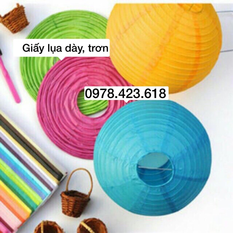 Đèn lồng giấy lụa tròn 40cm/30cm/25cm/20cm trang trí phong cách Nhật Bản