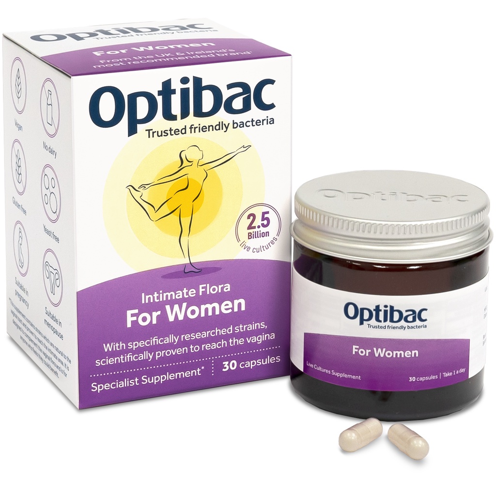 Men vi sinh Optibac tím Optibac For Women găn ngừa viêm nhiễm phụ khoa đường tiết niệu cho phụ nữ nhập khẩu UK