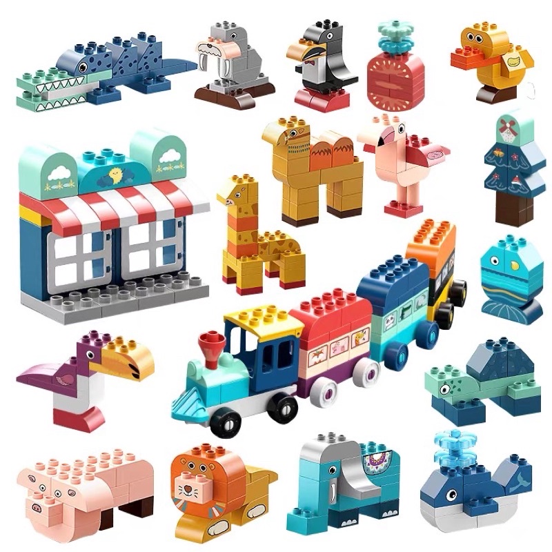 đồ chơi lego size duplo hãng lechin 300 chi tiết