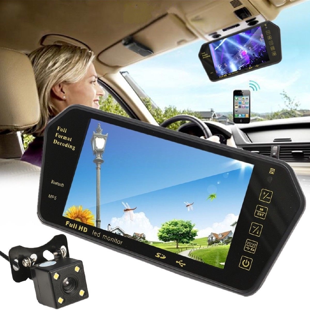 Camera sau 7'' HD LCD MP5 kết nối Bluetooth chuyên dụng cho xe hơi
