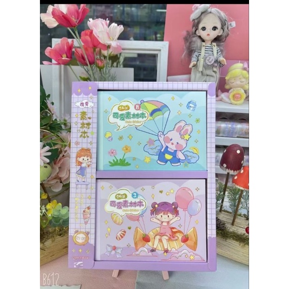 Sổ sticker 24 trang cỡ đại 15cm siêu đẹp mã YD-A6TZ01, có clip