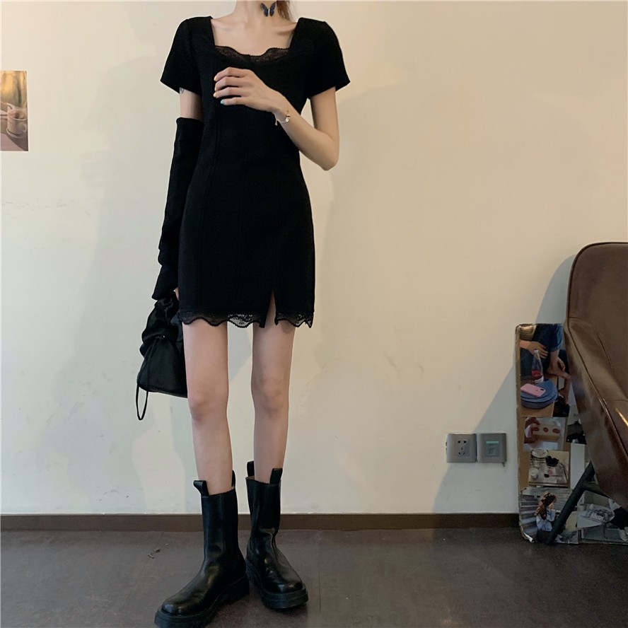 Women's dresses/knee-length skirts//bag hip skirts/lace stitching dresses/Slim fit with A-line skirt skirt/ | BigBuy360 - bigbuy360.vn