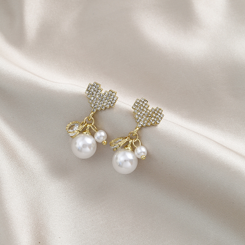 Khuyên Tai Phối Ngọc Trai Giả Xinh Xắn Nhiều Thiết Kế Tùy Chọn Cho Nữ