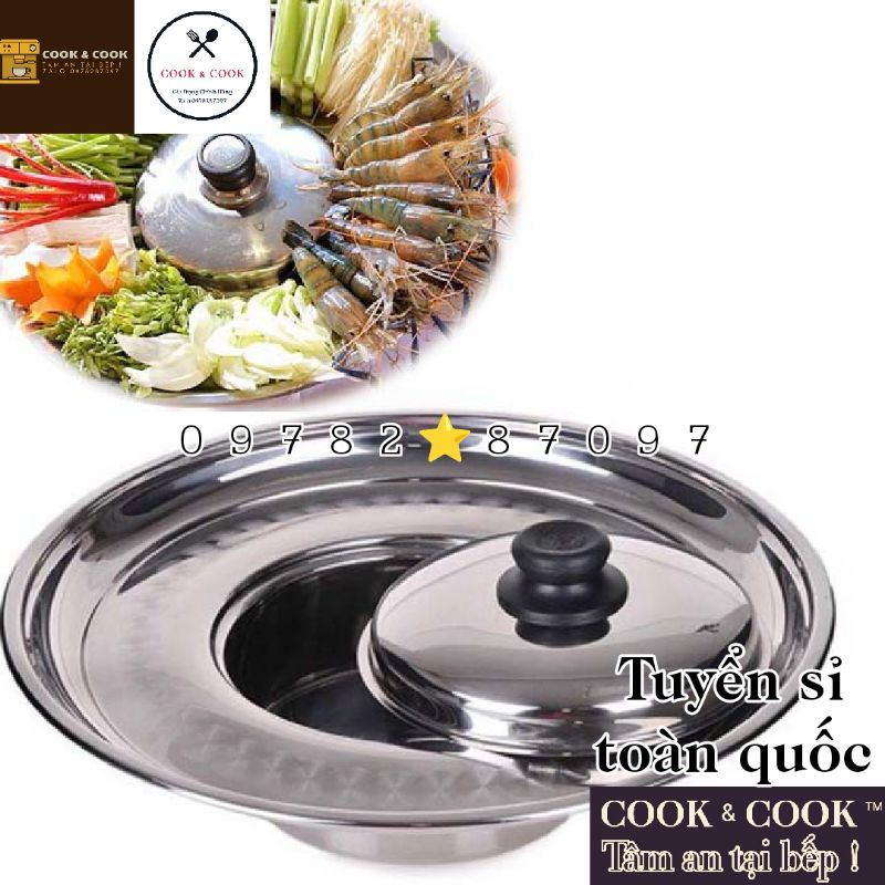 [CHÍNH HÃNG] Nồi lẩu sống lẩu nón lẩu vành 20cm Thaphafac ft Vietcook inox 304, 430 dùng đáy từ phù hợp cho dã ngoại