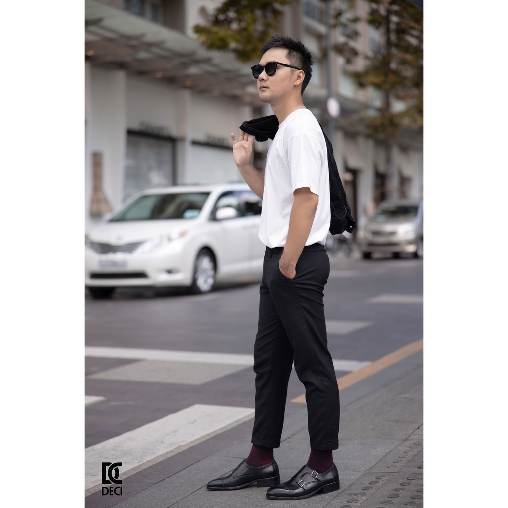 Giày da nam công sở DECI kiểu dáng Monk strap cổ điển BROGUE 09 màu patina đen