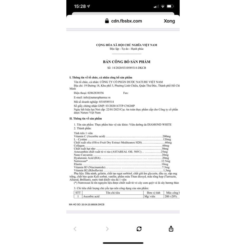 Diamond White  Viên Uống Trắng Da Phiên bản Mới 2020💖 Mua 3 Tặng 1 Đông Trùng Linh Chi💖 Đảm Bảo Chính Hãng (Tem cào) | BigBuy360 - bigbuy360.vn