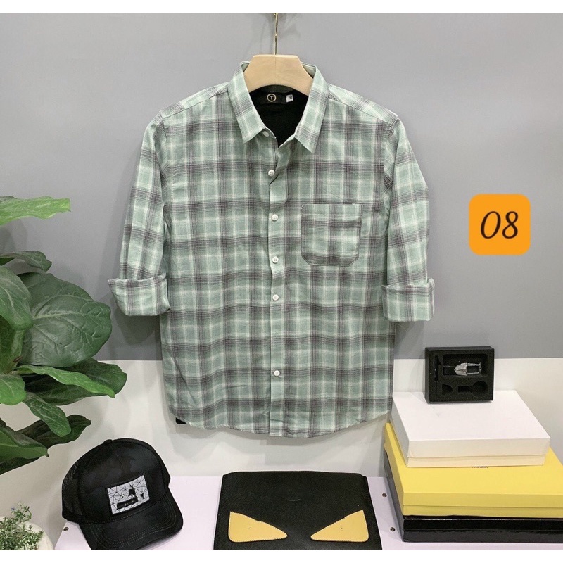 💥Áo sơ mi nam dài tay ❤️FREESHIP❤️ áo sơ mi kiểu hàn quốc kẻ sọc caro