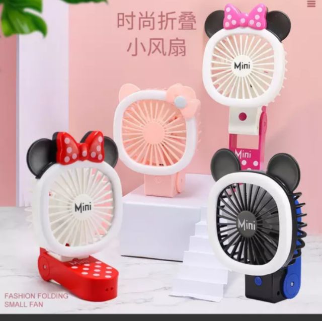 Quạt MICKEY &amp; MICE cầm tay có đèn