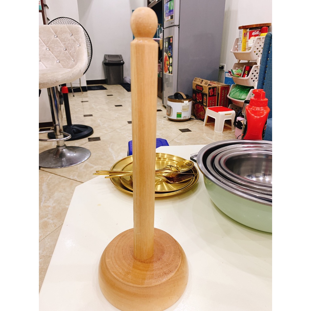 Cọc gỗ cắm cuộn giấy lau đa năng-tiện dụng,siêu rẻ