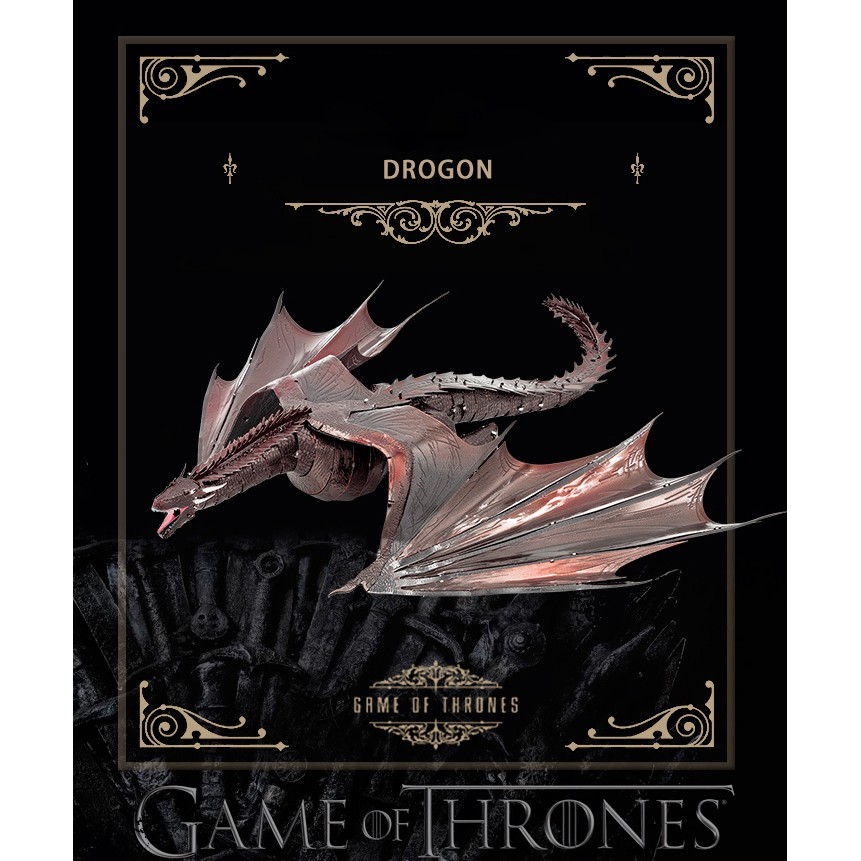 Mô hình lắp ghép 3d kim loại rồng Drogon( cỡ lớn)