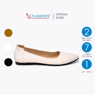Giày bệt nữ mũi nhọn da bò mềm êm chân Lunashoes 1510 bảo hành 2 năm bong nổ đổi mới giầy trung niên cho mẹ
