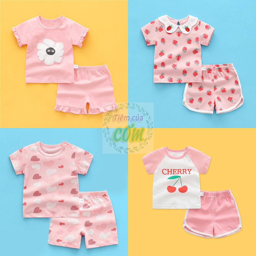 Bộ quần áo cộc tay chất Cotton xịn nhiều mẫu đẹp cho bé gái