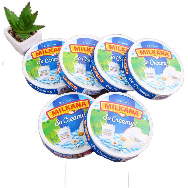 Phô mai Milkana 8 miếng – hộp 120gr ( Milkana 8 Creamy Processed Cheese portions – box 120gr)