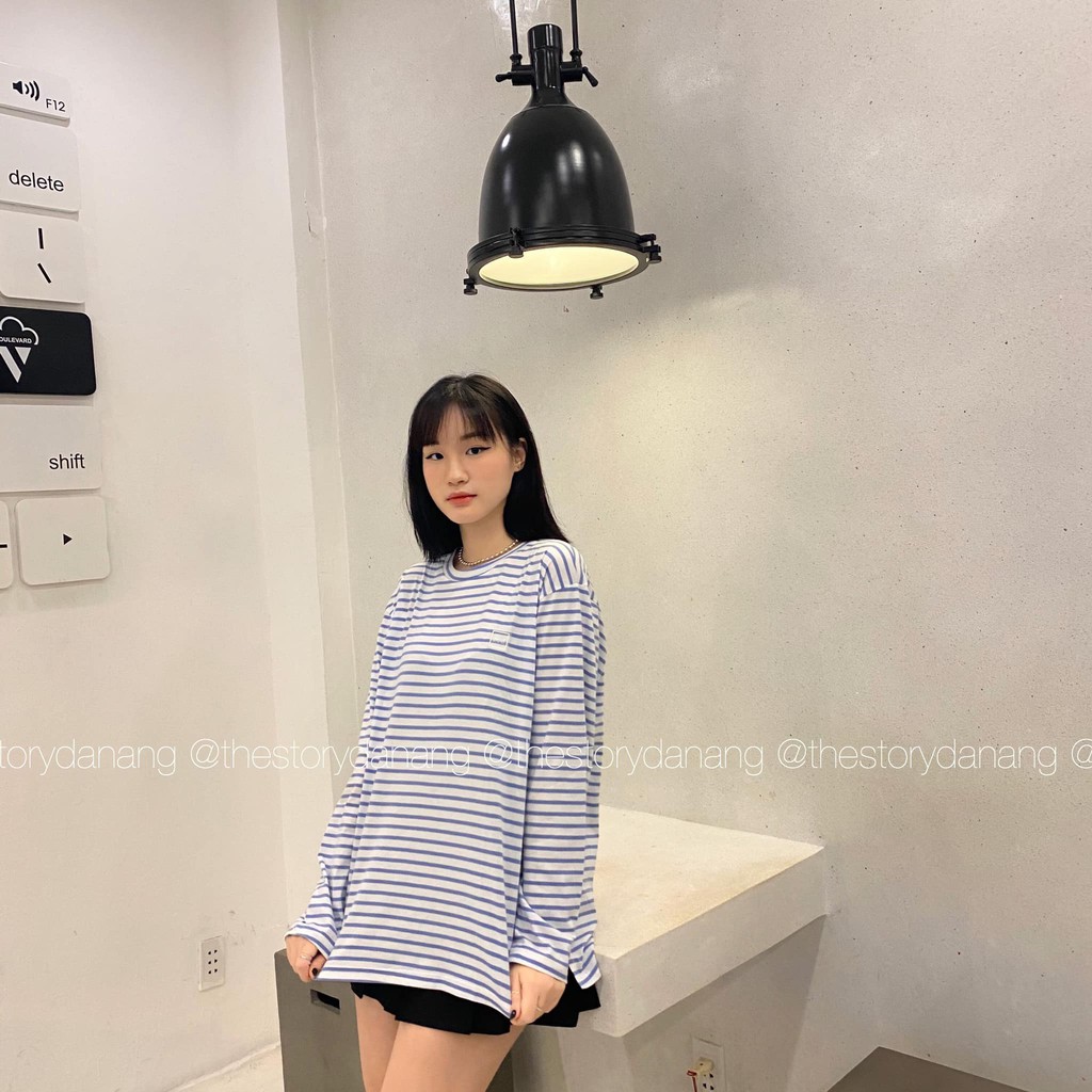 [Mã FAMARAL1 giảm 10K đơn 50K] [STORY MADE] [STR] Áo pull sọc ngang logo su A1568