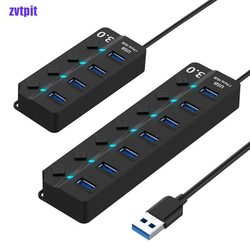Bộ Chia 4 / 7 Cổng Usb 3.0 5gbps Tốc Độ Cao Có Công Tắc Bật / Tắt Cho Pc Pygv