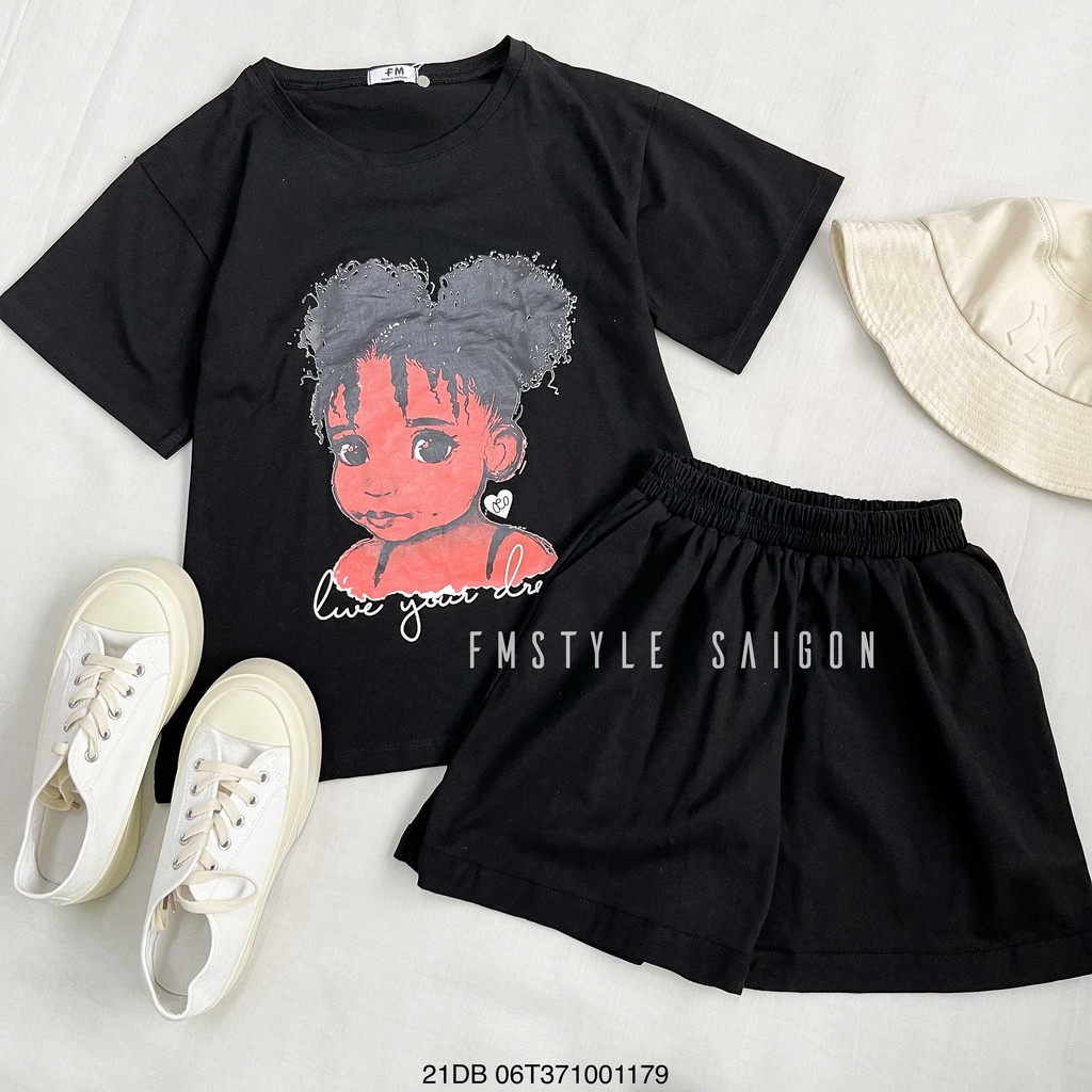 Đồ bộ áo thun tay ngắn in cô gái + Quần ngắn ullzang thời trang nữ FMStyle SaiGon 21DB06T371001 | BigBuy360 - bigbuy360.vn