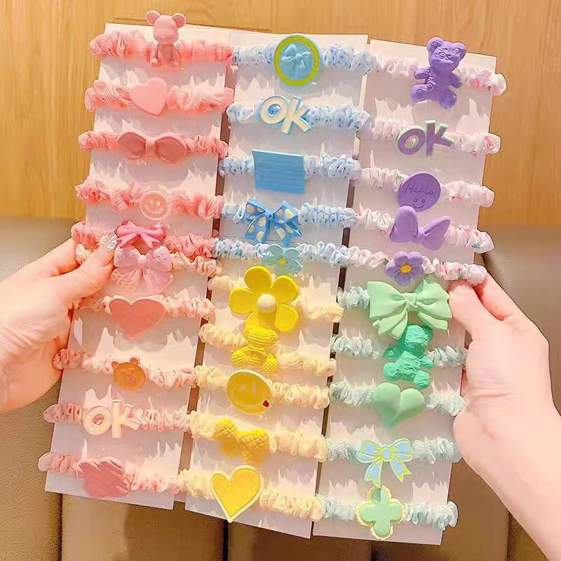 Dây Buộc Tóc Cao Su Kiểu Hàn Quốc Dễ Thương Xinh Xắn Cho Bé Gái