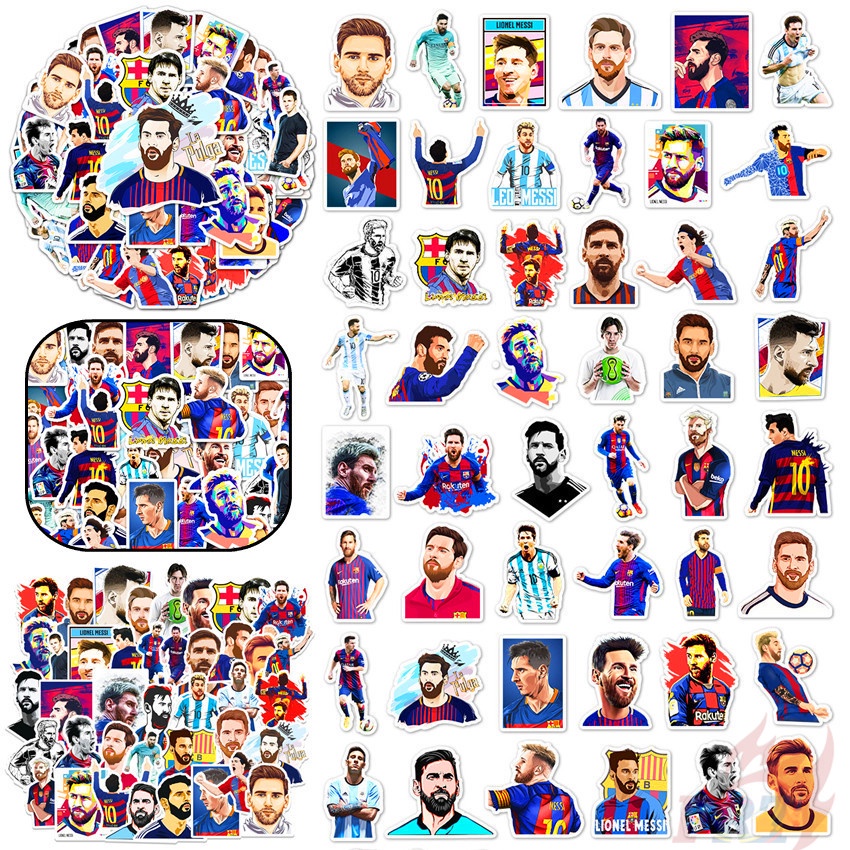 100Pcs/Set ❉ Leo Messi Stickers ❉ Famous Football Sports Player Superstar DIY Fashion Waterproof Doodle Decals Stickers