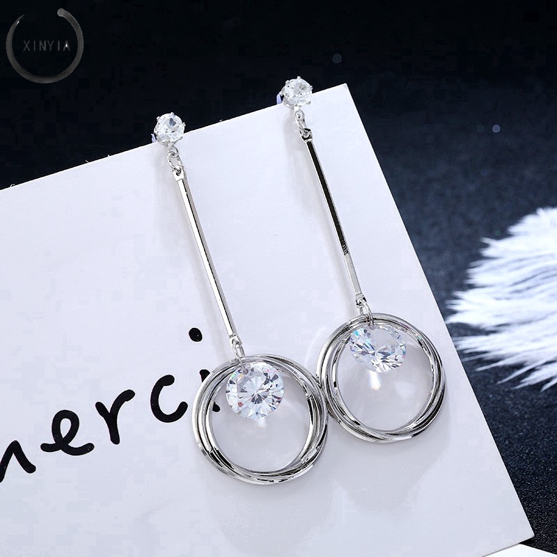 Khuyên tai đính zircon thời trang cho nữ