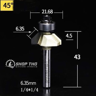 Mũi phay arden 0209 vát 45 độ 1/4*1/4