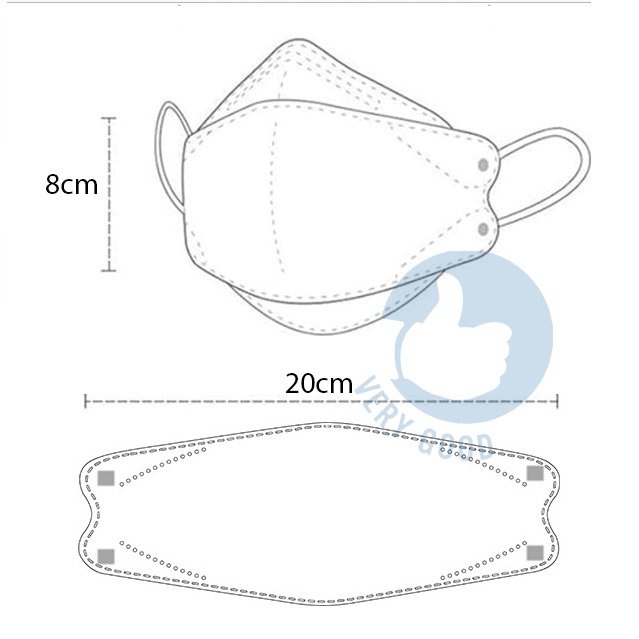 Set 10 khẩu trang y tế 4 lớp có túi zip thiết kế 3D kháng khuẩn KF94 phong cách Hàn Quốc trắng và nhiều màu thoáng khí