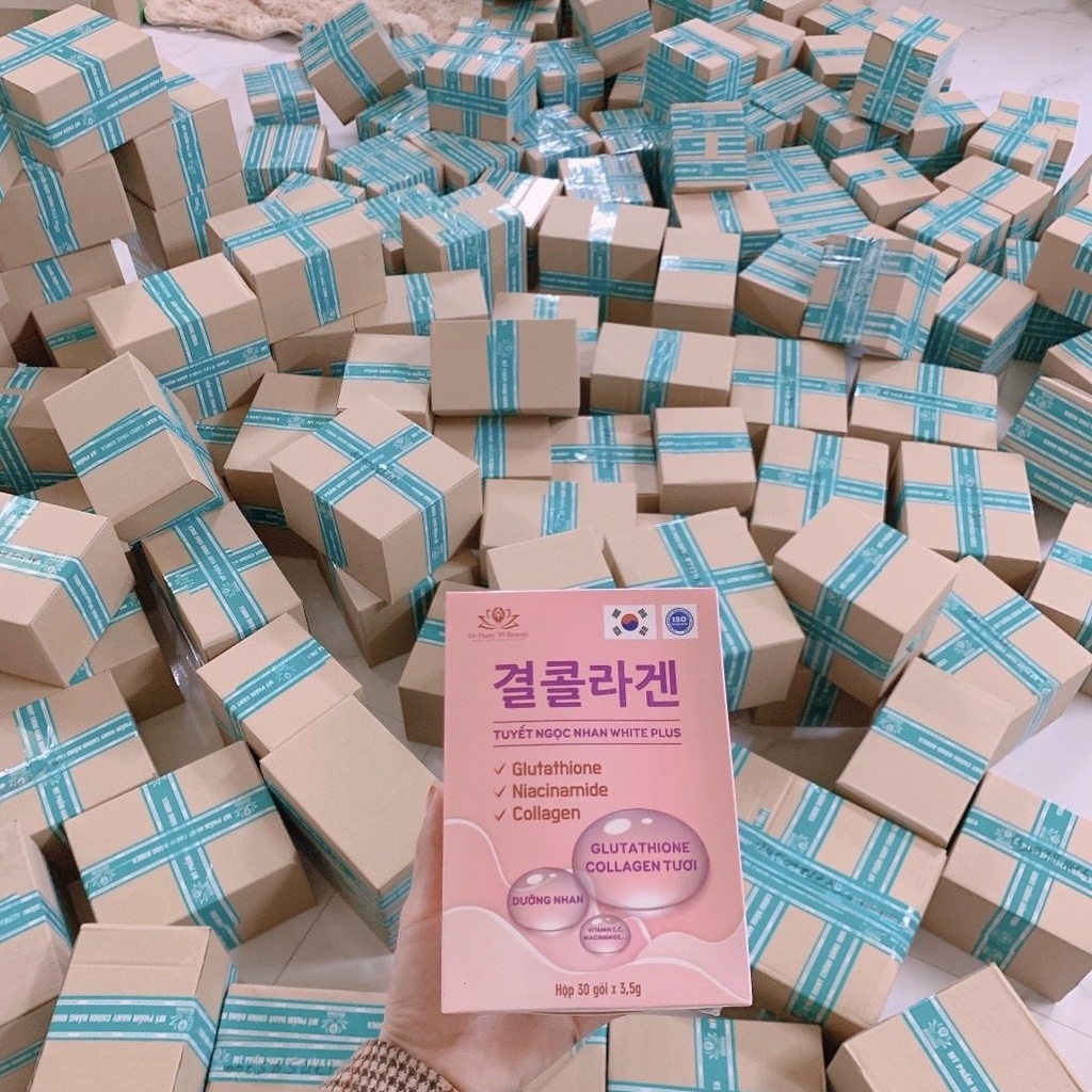 Collagen Tuyết Ngọc Nhan Hoàn Nguyễn x10 Dưỡng Trắng , mờ nám -  Collagen Truyền Trắng Hany Hộp 30 gói