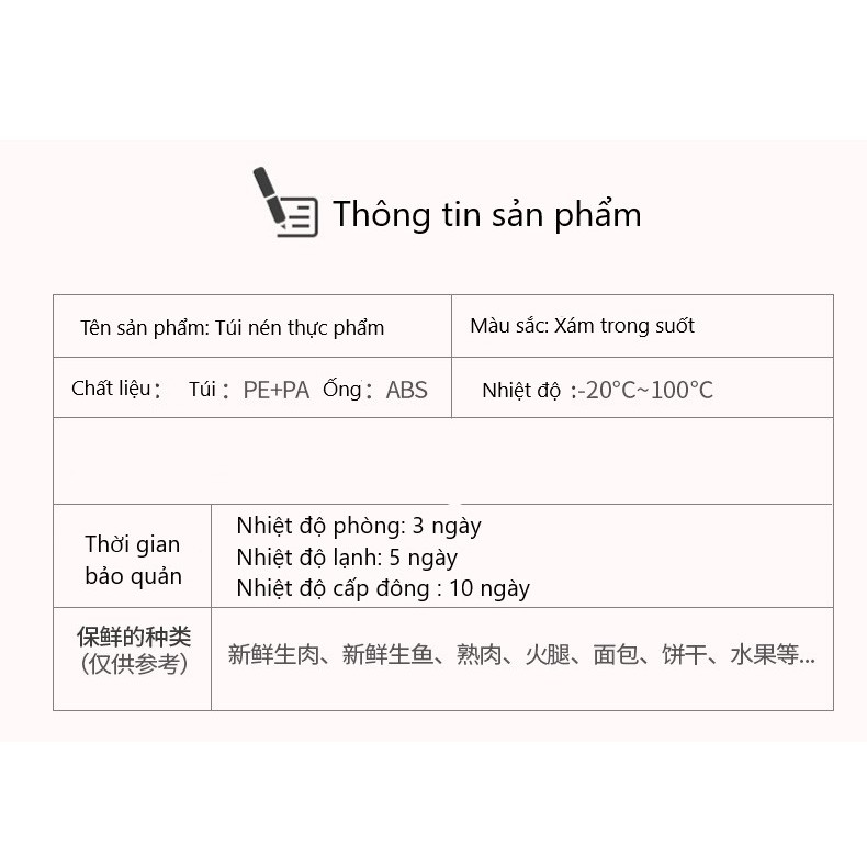 Túi hút chân không thực phẩm tiện lợi/ Túi zip bảo quản thực phẩm/ Túi đóng gói thực phẩm