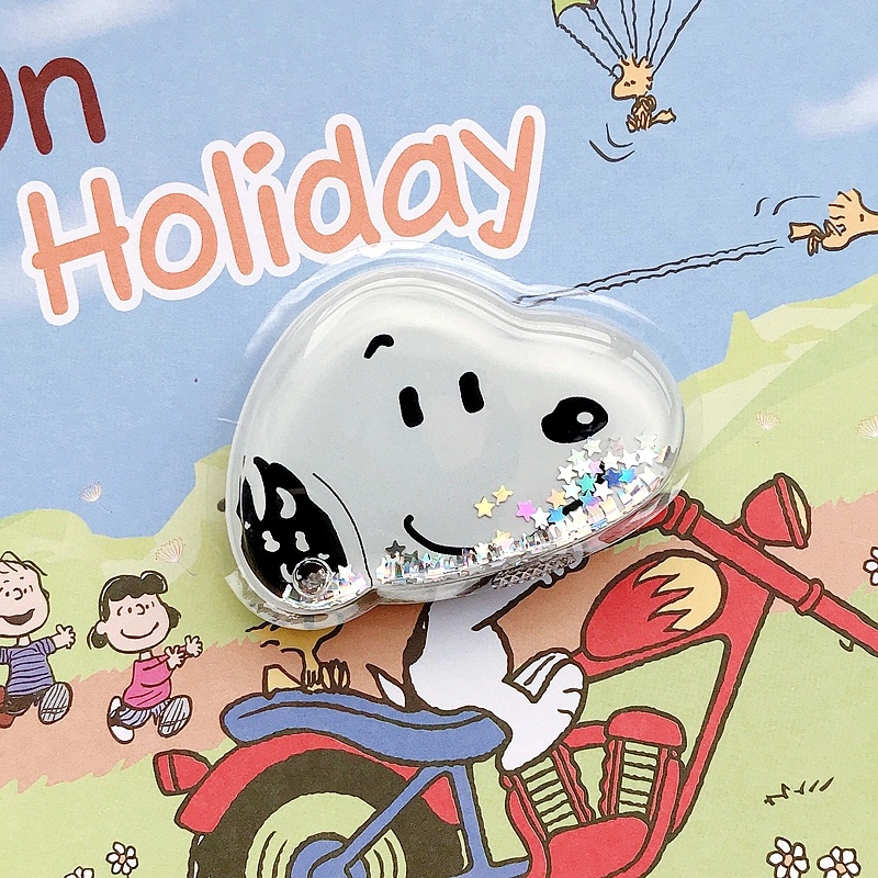 Giá đỡ điện thoại kim tuyến nước in hình Doraemon / Mickey / Minnie / Mèo / Crayon / Snoopy / vịt / Mike