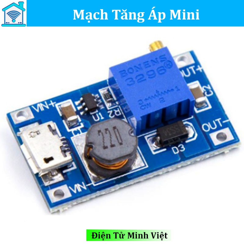 Mạch Sạc Tăng Áp 2A( Vào 2-24V ra 5-25V Sạc Điện ) V1 - có cổng micro USB