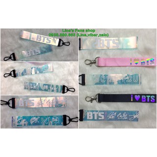 Móc khóa BTS + strap holo_Mẫu mới (KM tặng Sticker & hình xăm BT21 BTS)