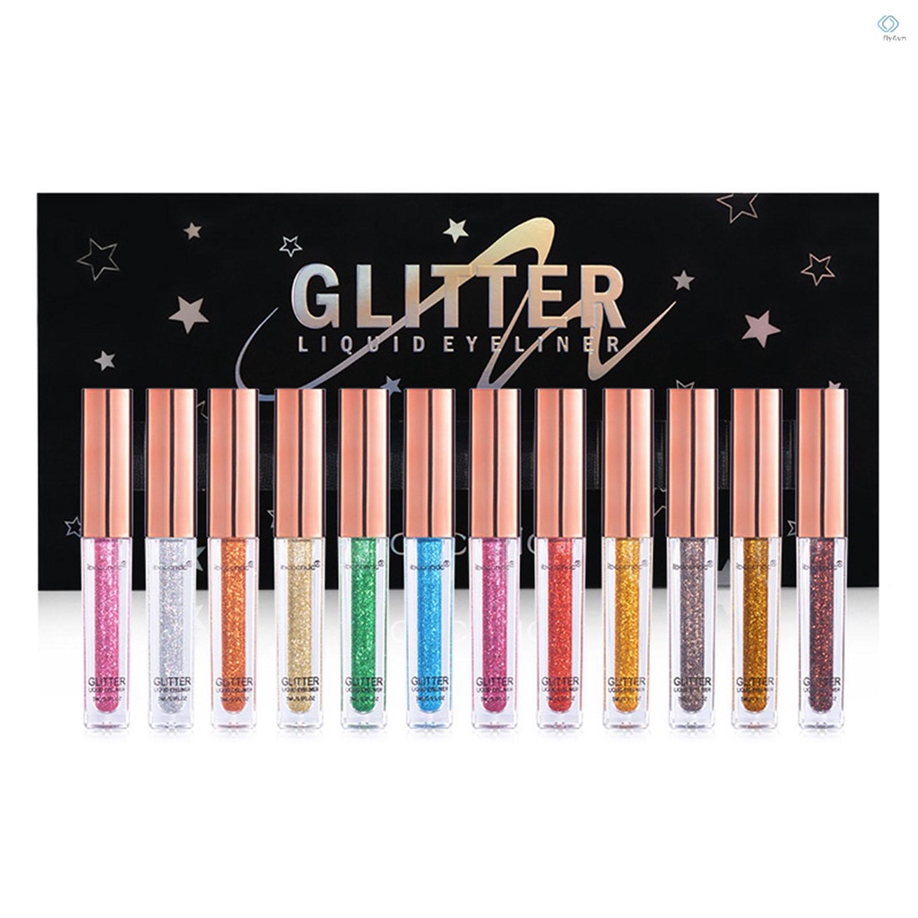 Set 12 lọ gel kẻ mắt ibcccndc nhiều màu sắc chống nước chống nhòe bền màu dài lâu
