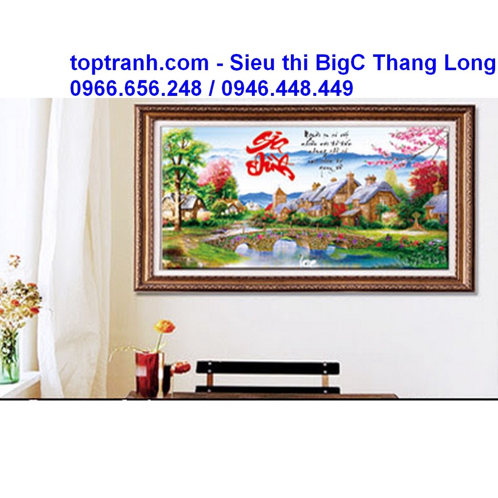 Tranh thêu chữ thập chữ gia đình và ngôi nhà hạnh phúc 88803 chưa thêu