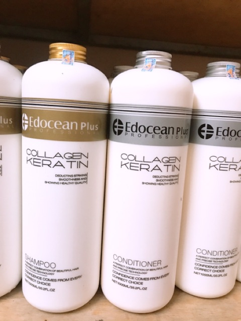 CẶP GỘIXẢ KÍCH THÍCH MỌC TÓC edocean collagen keratin 1000ml x2