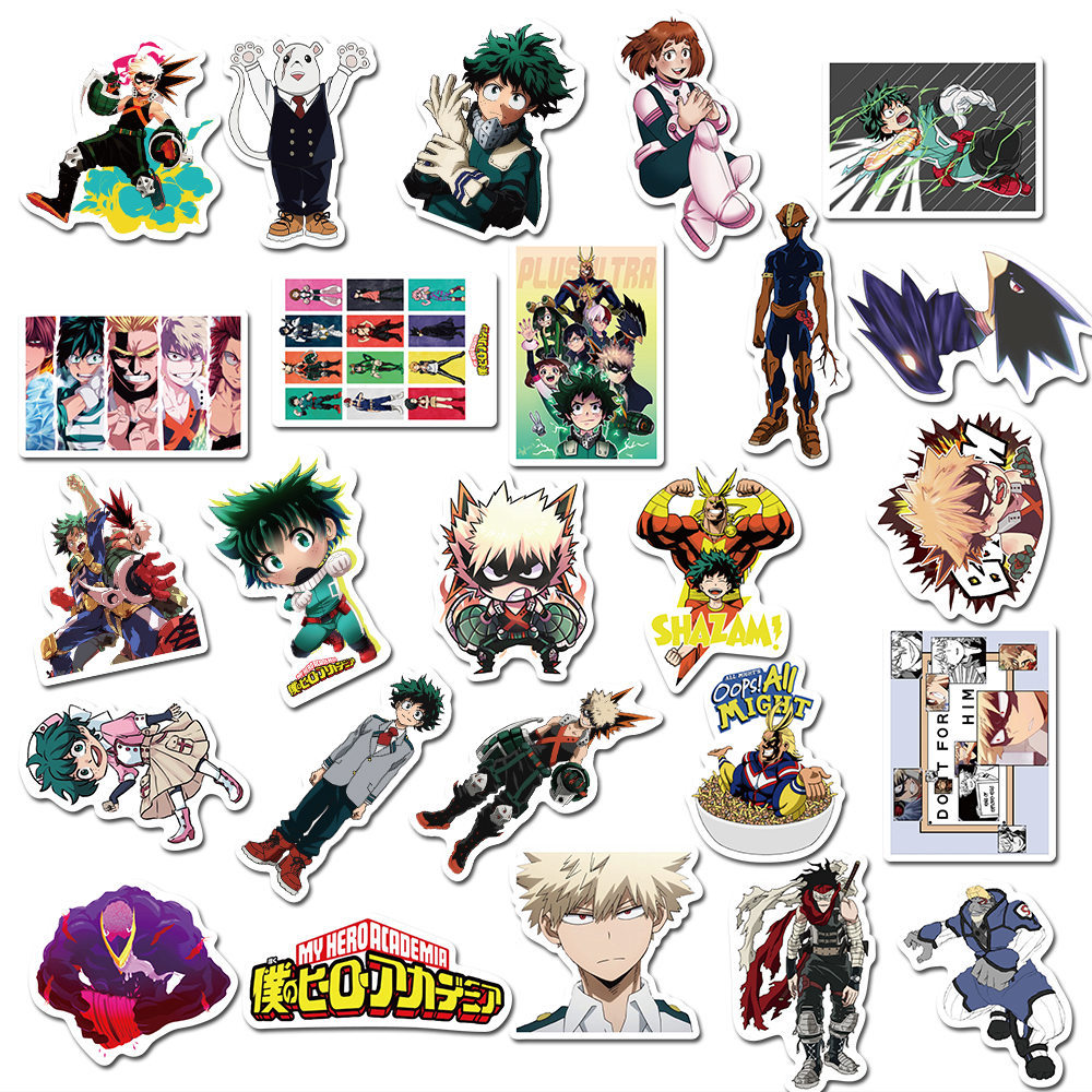 50Pcs/Set ❉ My Hero Academia Series 02 Stickers ❉ Midoriya Izuku Bakugou Katsuki Todoroki Shoto Anime Cartoon DIY Fashion Mixed Doodle Decals Stickers